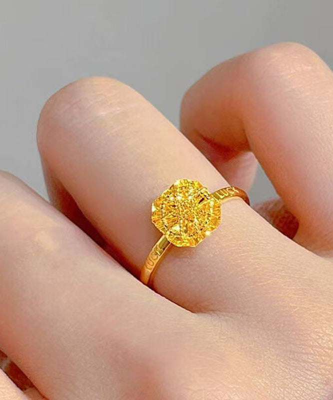 Vintage Gold Sterling Silver Overgild Sugar Cube Rings