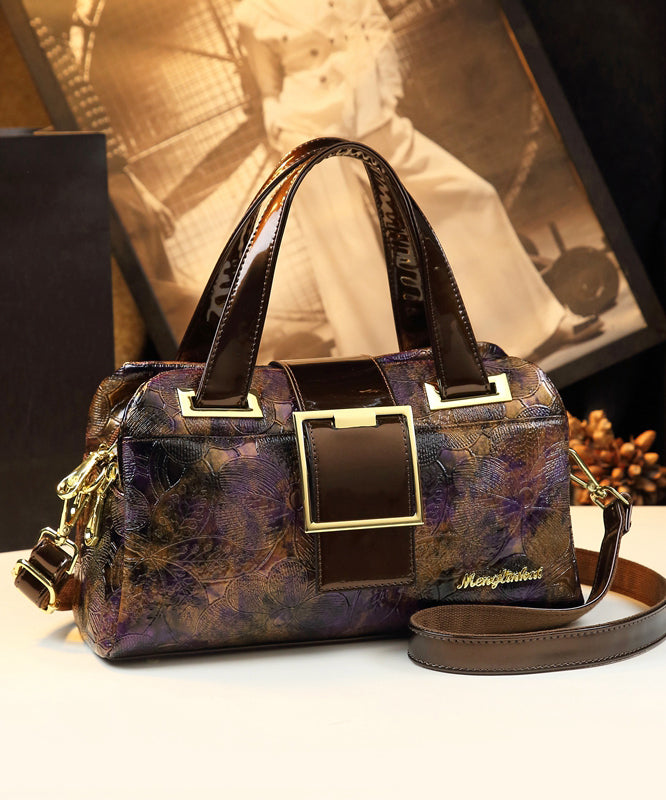 Vintage Gradient Color Jacquard Durable Faux Leather Tote Handbag