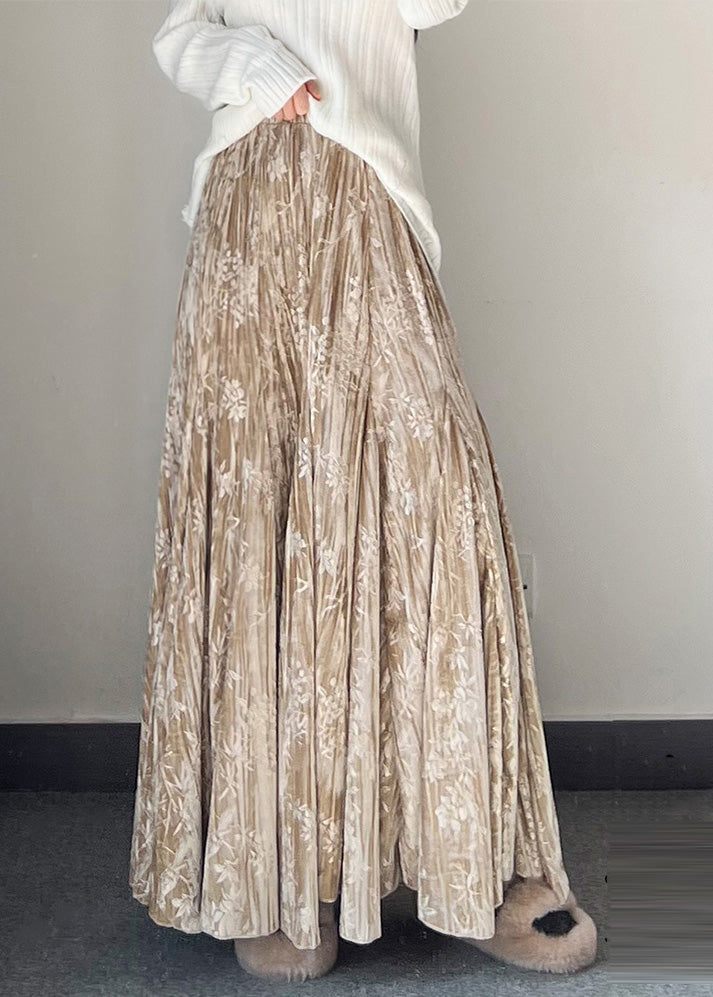 Vintage Jacquard Exra Large Hem Silk Velvet Skirt Spring