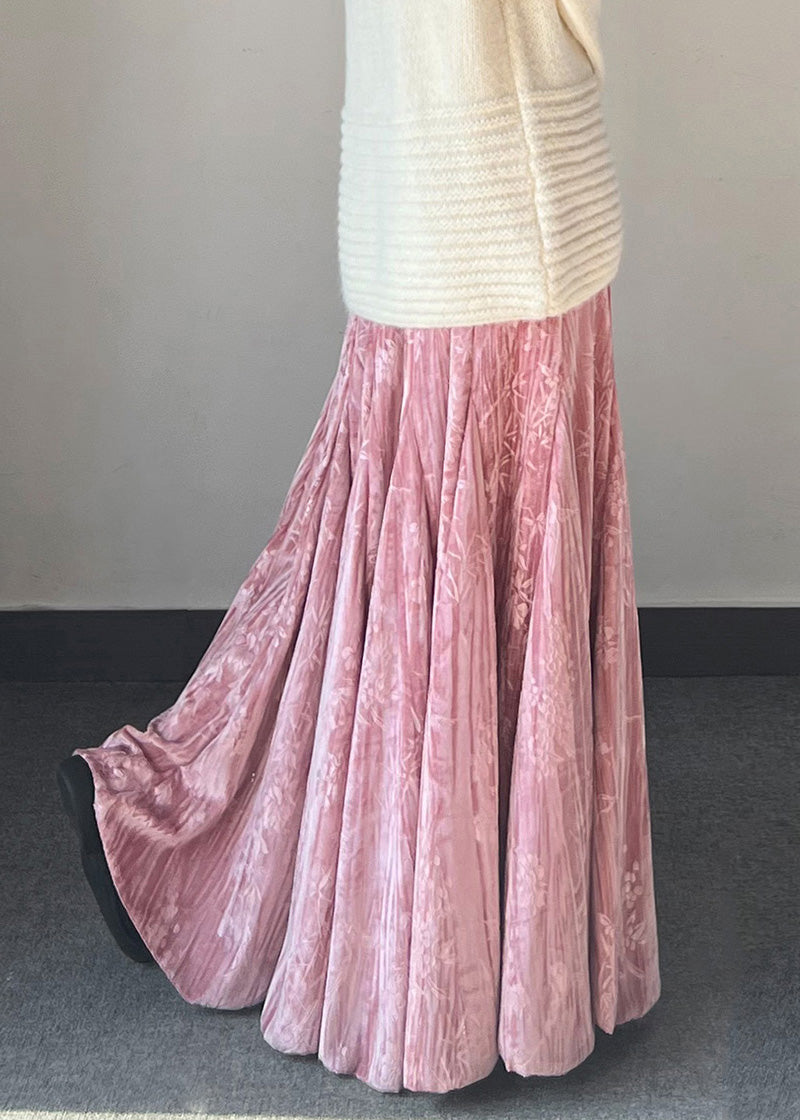 Vintage Jacquard Exra Large Hem Silk Velvet Skirt Spring