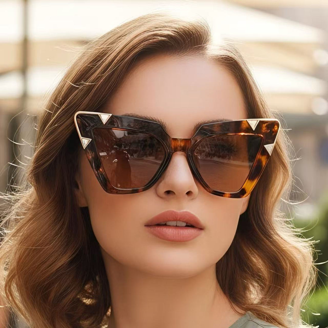 Vintage Large Frame Zircon Studded Sunglasses