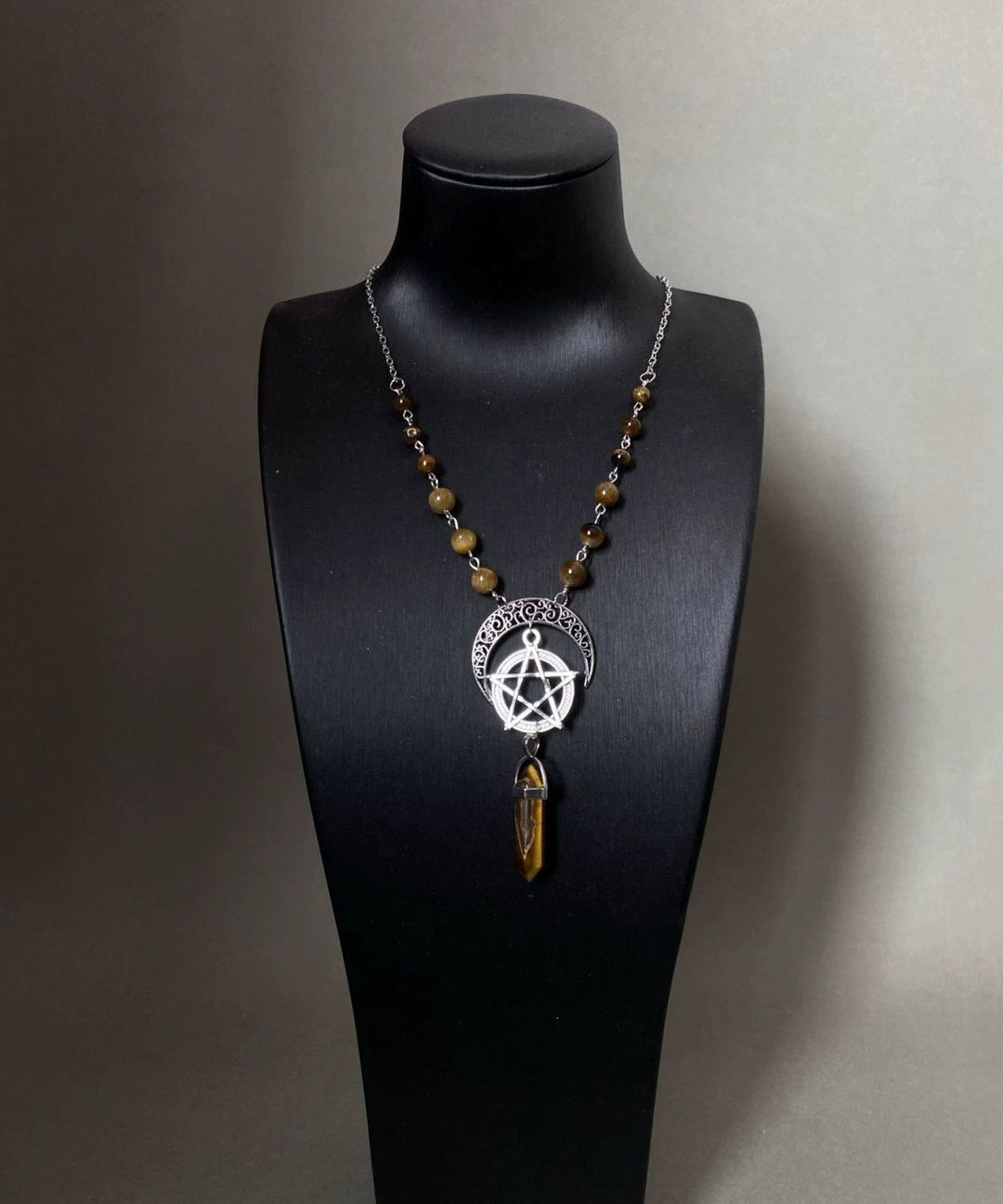 Vintage Metal Star Moon Universe Lariat Necklace