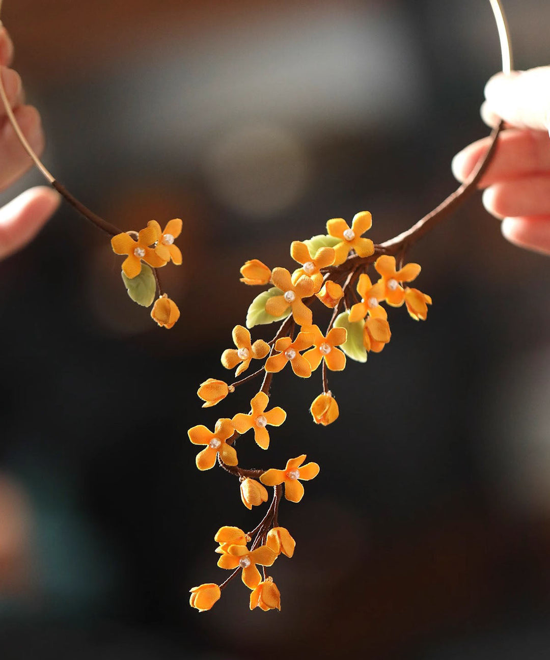 Vintage Orange Alloy Osmanthus Hairpin