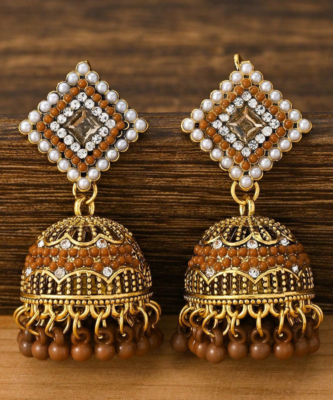 Vintage Rainbow Alloy Zircon Tassel Drop Earrings