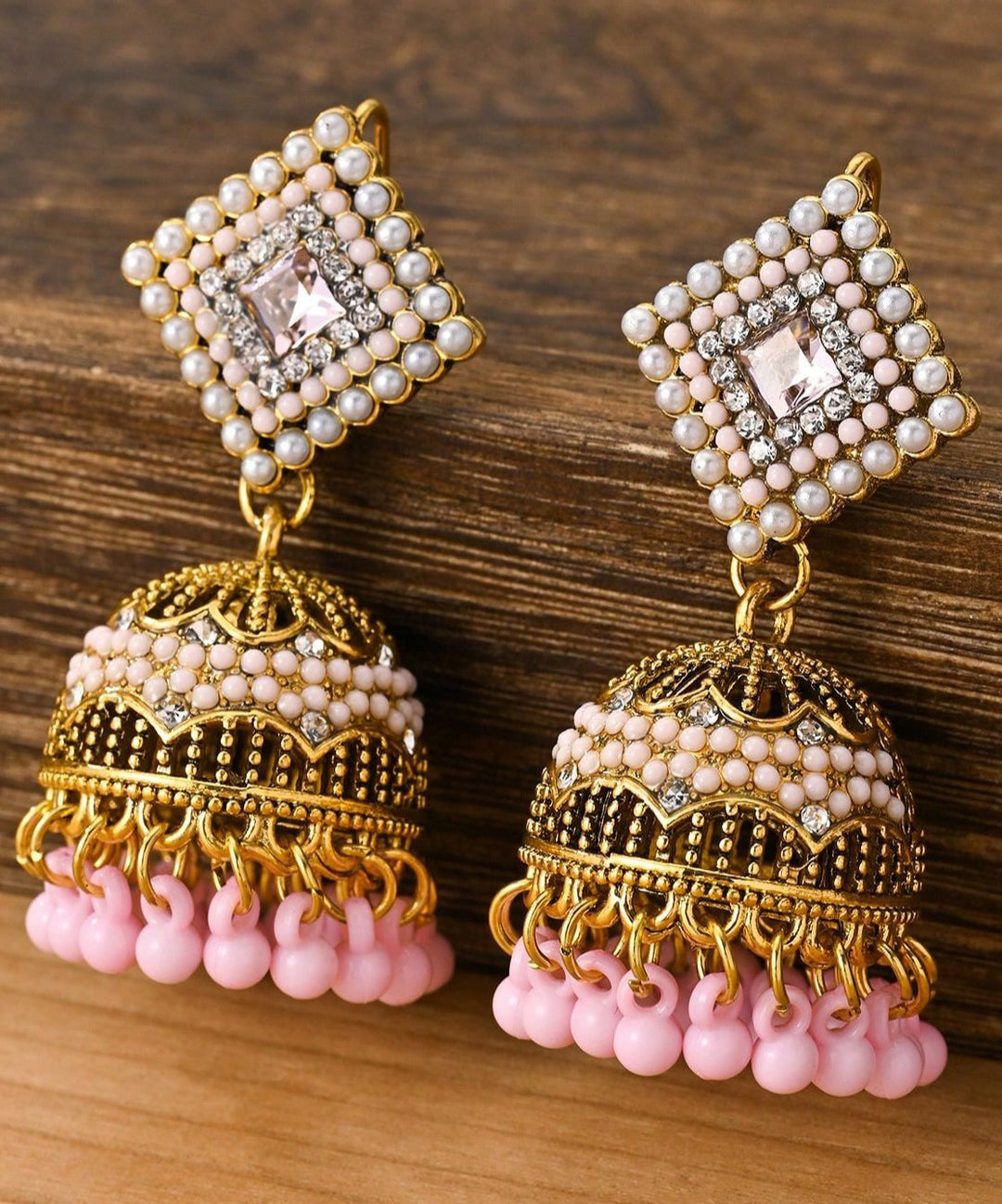 Vintage Rainbow Alloy Zircon Tassel Drop Earrings