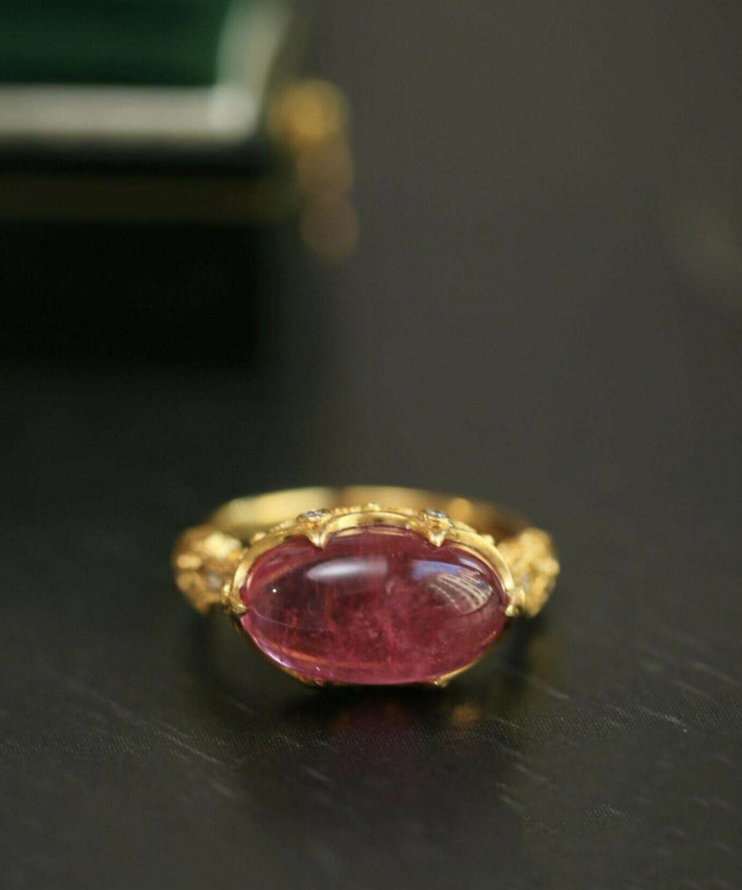 Vintage Red Sterling Silver Overgild Zircon Gem Stone Rings