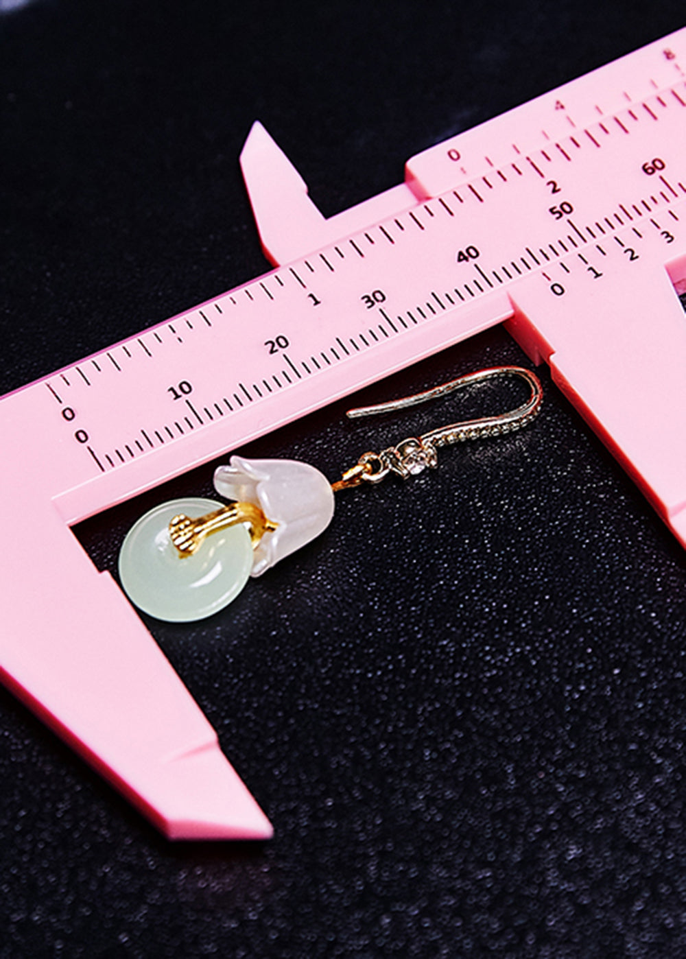 Vintage White Lily Of The Valley Fine Jade Drop Earrings