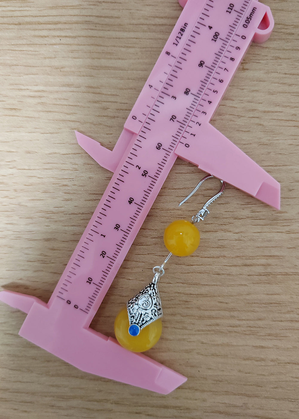 Vintage Yellow Beeswax Zircon Drop Earrings