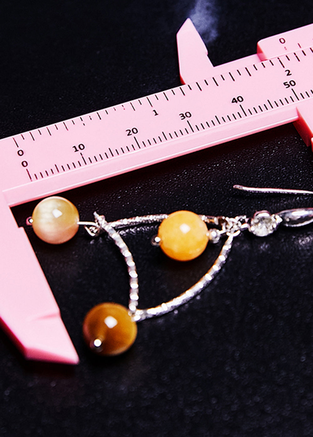 Vintage Yellow Gem Stone Original Design Drop Earrings
