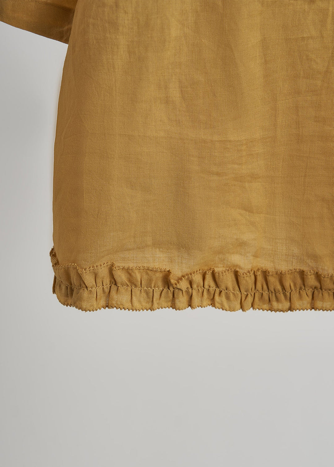 Vintage Yellow Ruffled Print ChiffonCotton Two Pieces Set Summer