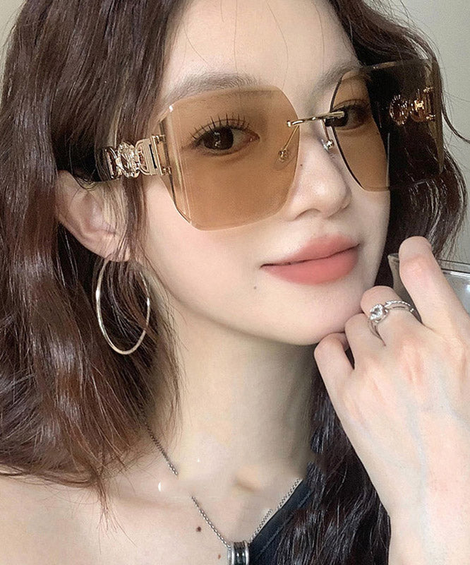 Vogue Black Metal UV Protection Hollow Out Sunglasses