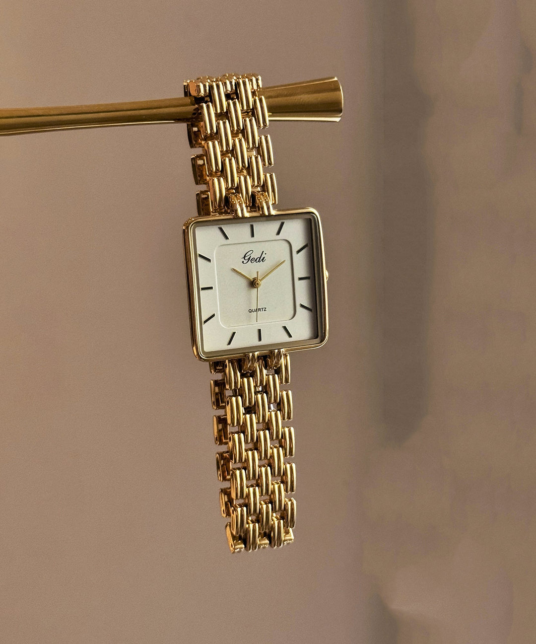 Vogue Black Stainless Steel Reinforced Glass Square Watches