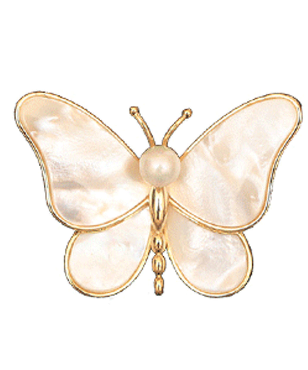 Vogue Champagne Copper Overgild Pearl Shell Butterfly Brooches