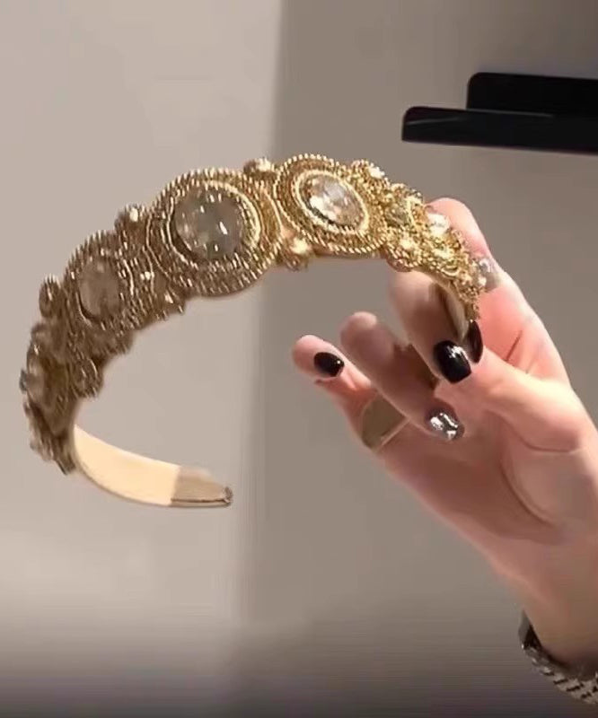 Vogue Coffee Alloy Zircon Cloth Hairpin