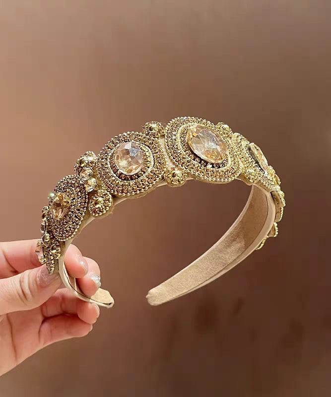 Vogue Coffee Alloy Zircon Cloth Hairpin