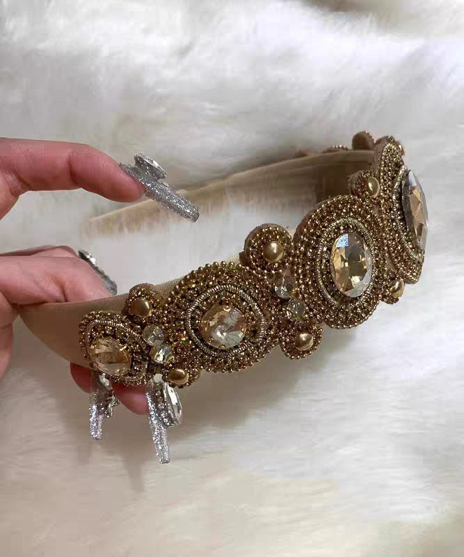 Vogue Coffee Alloy Zircon Cloth Hairpin