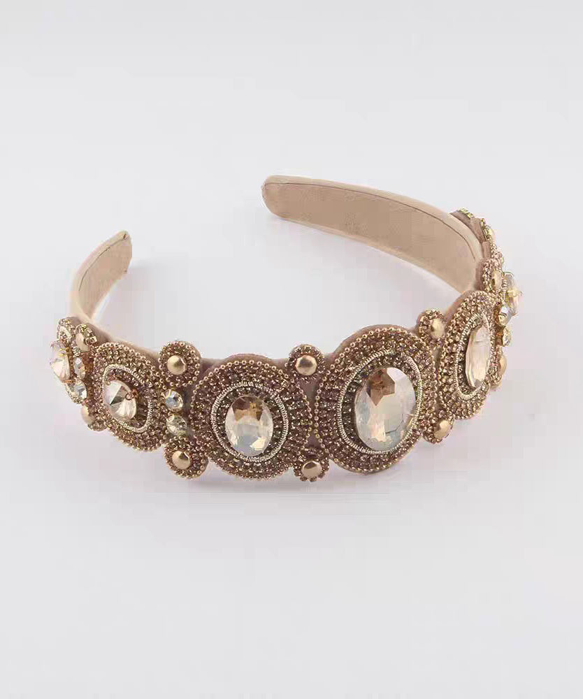 Vogue Coffee Alloy Zircon Cloth Hairpin