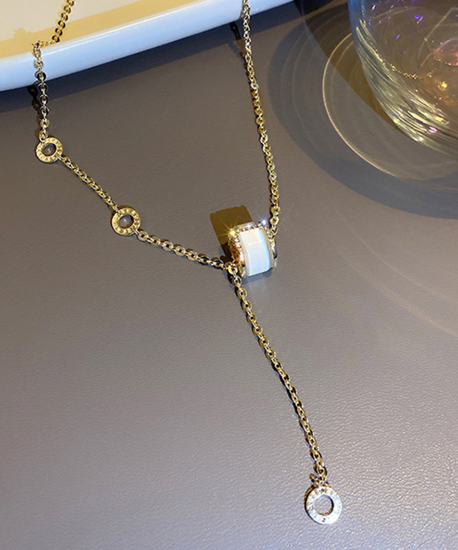 Vogue Gold Copper Alloy Zircon Cat's Eye Stone Pendant Necklace