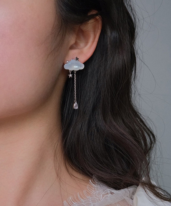 Vogue Gold Copper Overgild Cloud Raindrop Tassel Drop Earrings