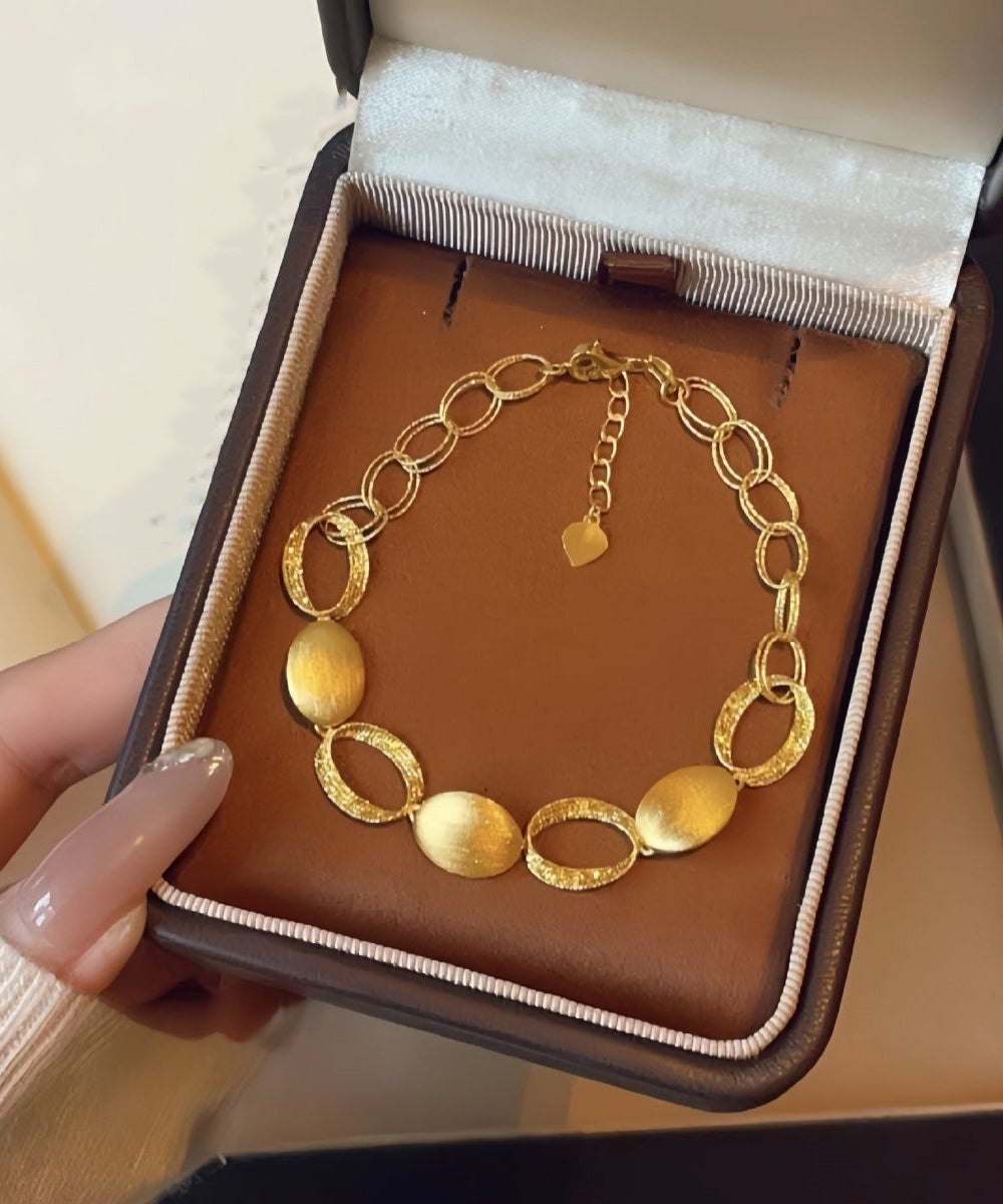 Vogue Gold Sterling Silver Overgild Linked Together Charm Bracelet