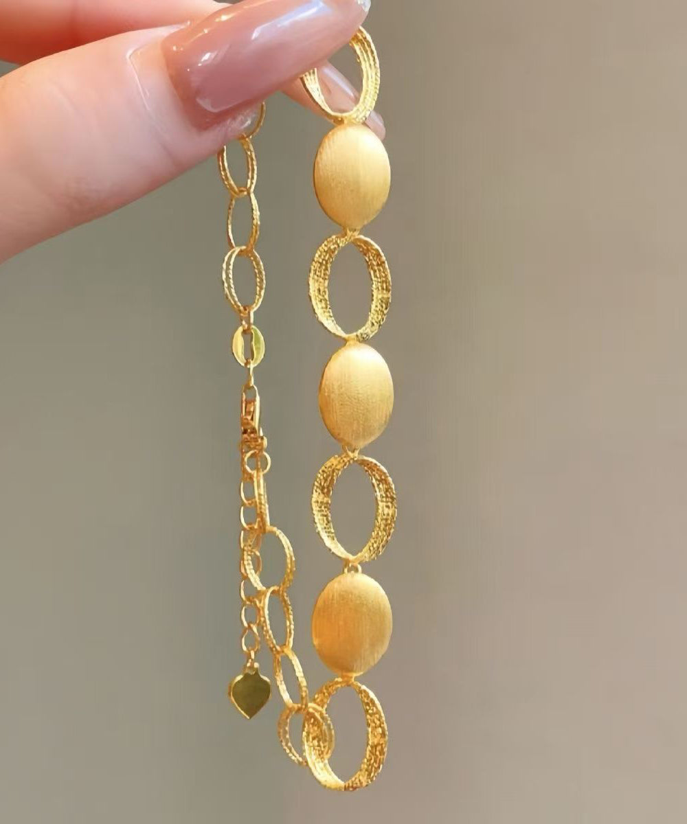 Vogue Gold Sterling Silver Overgild Linked Together Charm Bracelet