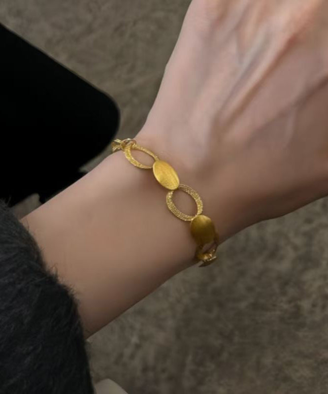 Vogue Gold Sterling Silver Overgild Linked Together Charm Bracelet