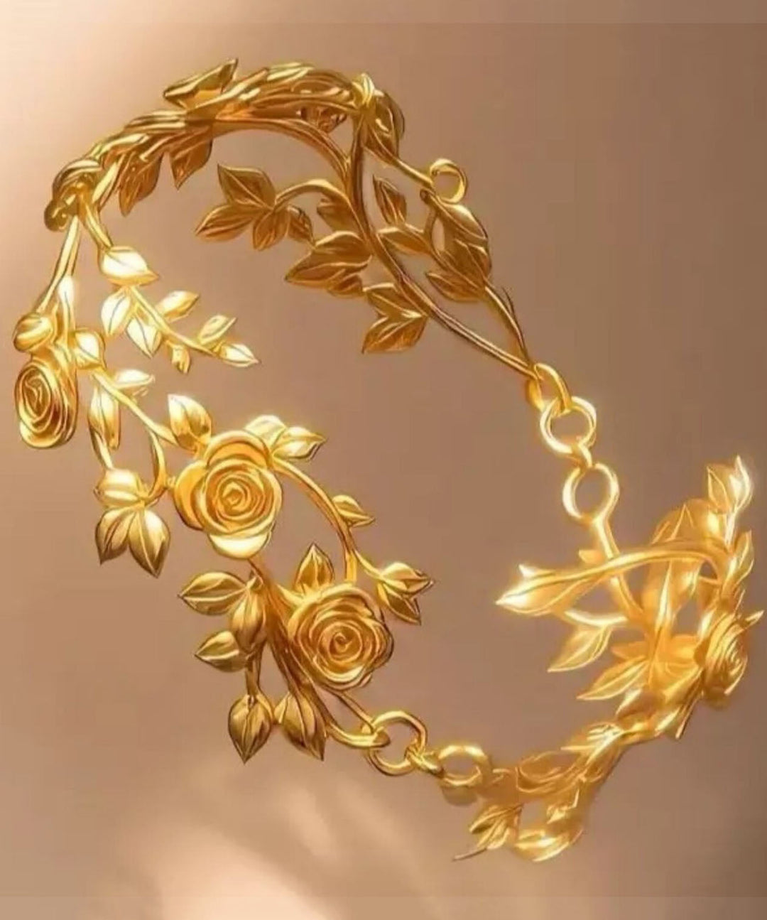 Vogue Gold Sterling Silver Overgild Rose Open Bangle