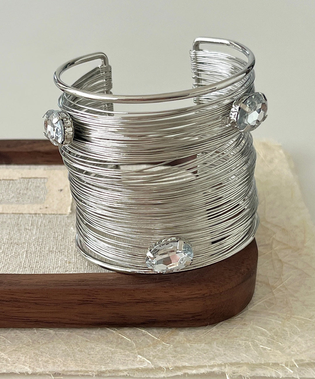 Vogue Gold Sterling Silver Overgild Zircon Cuff