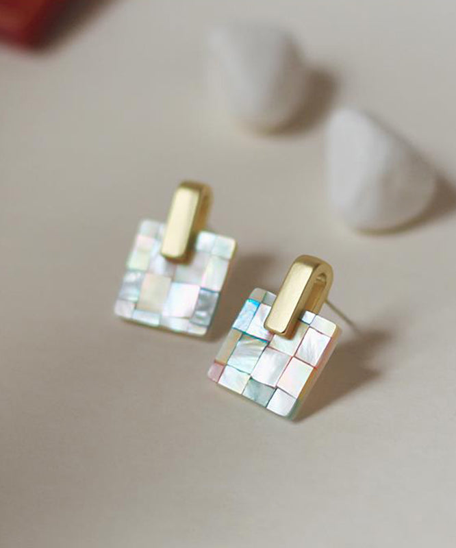 Vogue Rainbow Copper Overgild Shell Stud Earrings