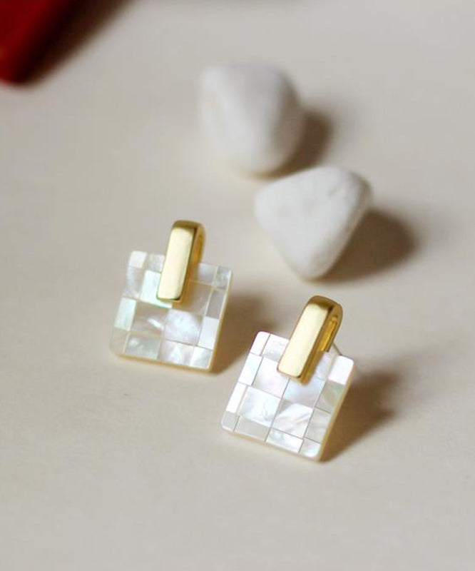 Vogue Rainbow Copper Overgild Shell Stud Earrings