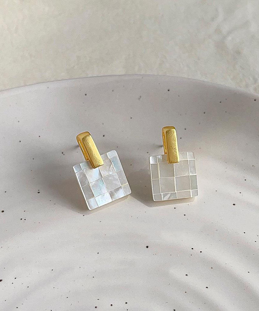 Vogue Rainbow Copper Overgild Shell Stud Earrings