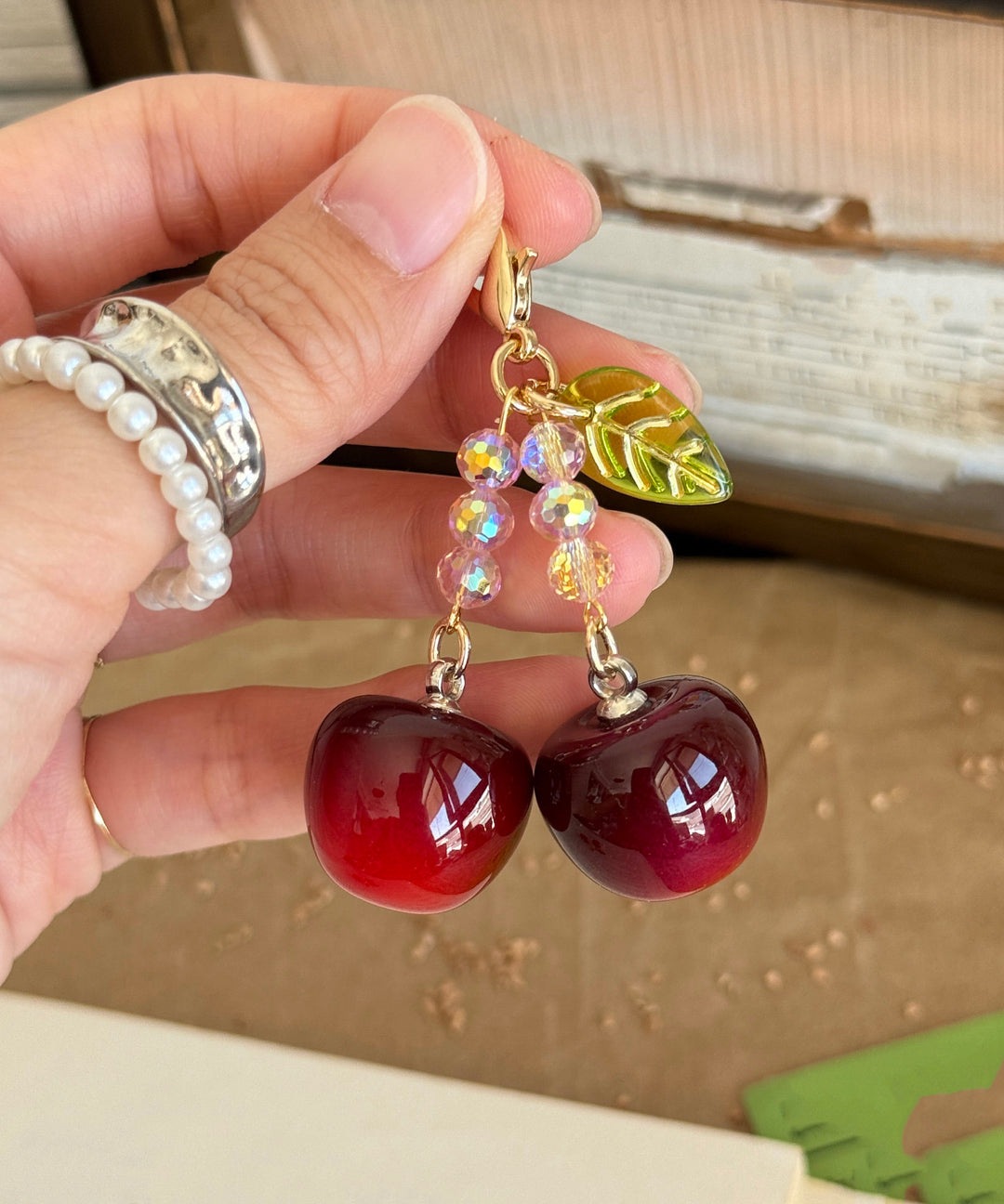 Vogue Red Copper Overgild Cherry Phone Chains