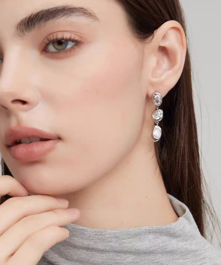 Vogue Silk Copper Overgild Gem Stone Tassel Drop Earrings