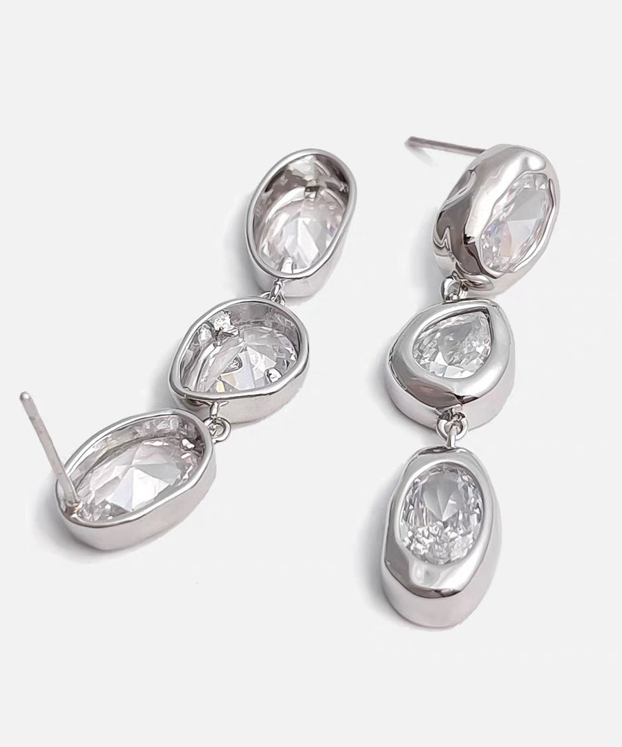 Vogue Silk Copper Overgild Gem Stone Tassel Drop Earrings