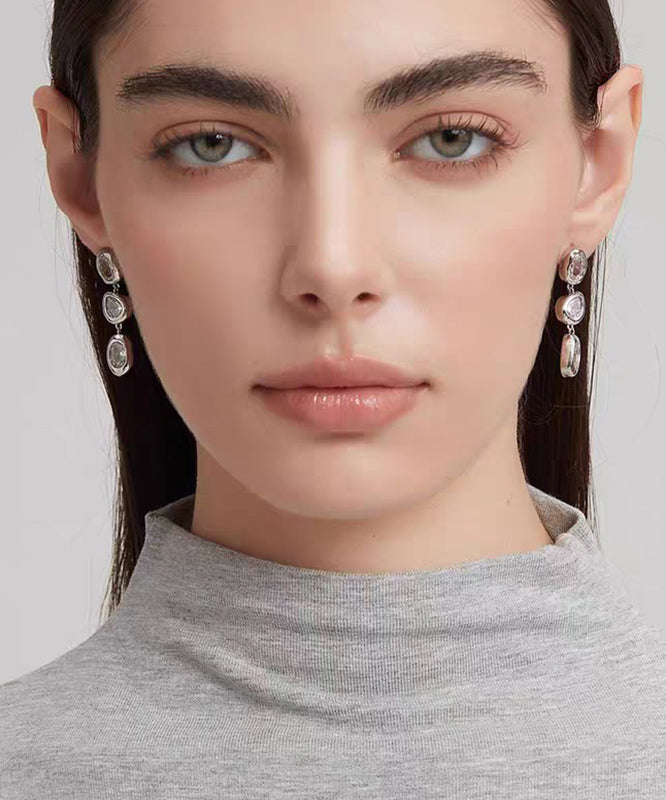 Vogue Silk Copper Overgild Gem Stone Tassel Drop Earrings