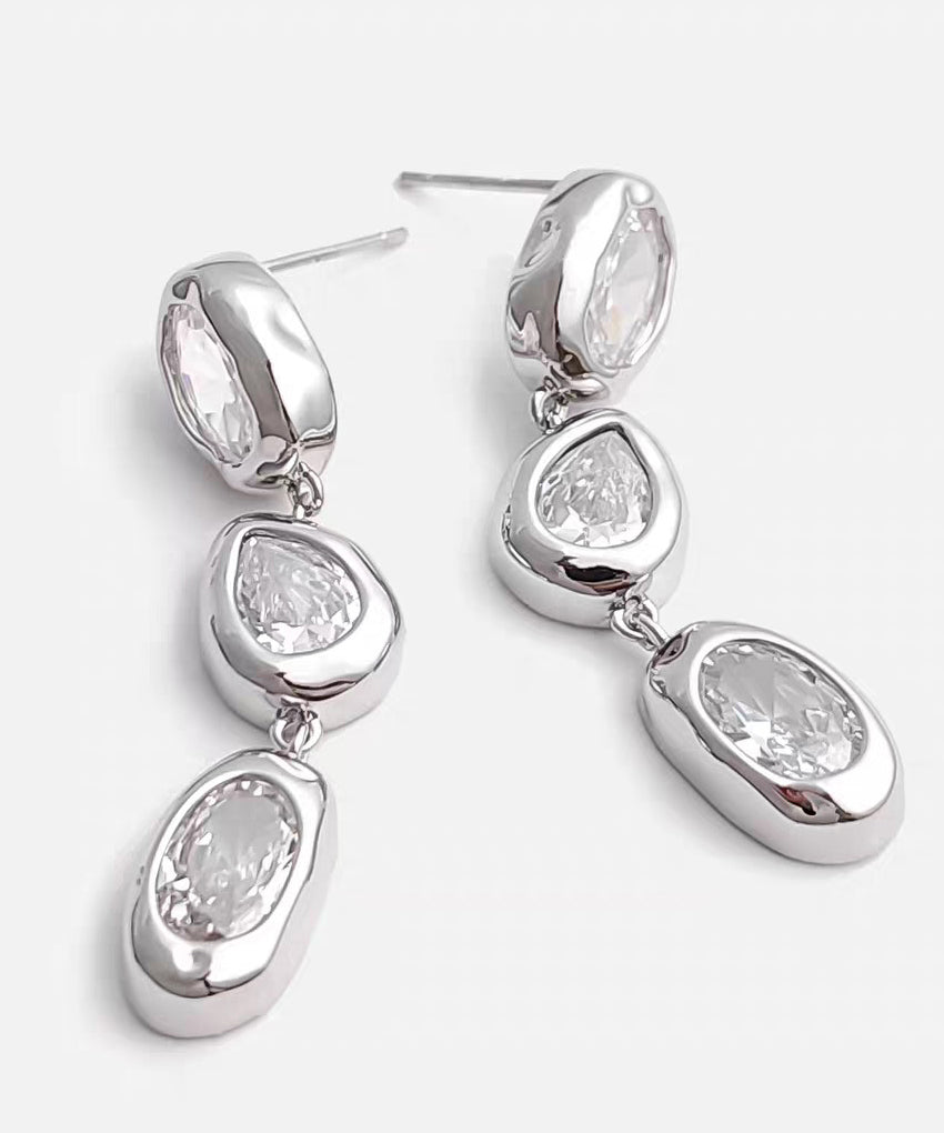 Vogue Silk Copper Overgild Gem Stone Tassel Drop Earrings