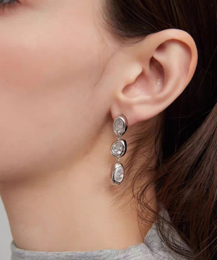 Vogue Silk Copper Overgild Gem Stone Tassel Drop Earrings