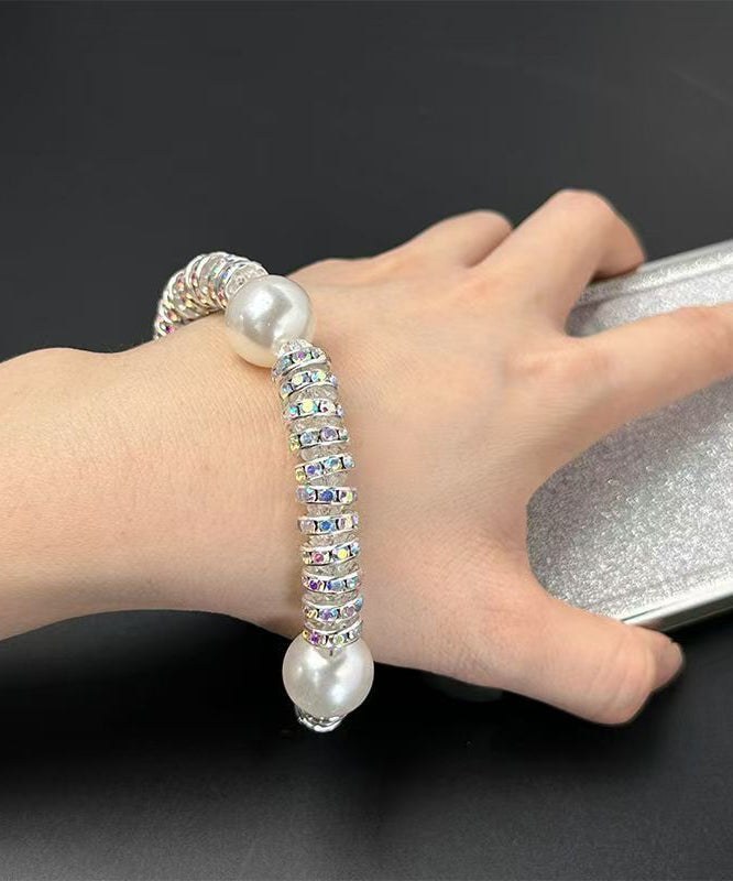 Vogue White Alloy Zircon Beading Phone Chains