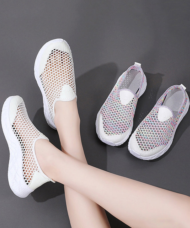 White Flat Feet Shoes Hollow Out Flats