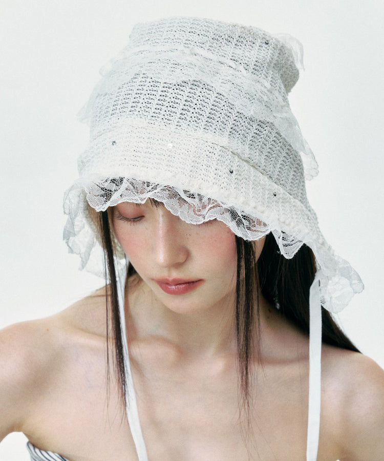White Lace Summer Breathable Korean Style Hat