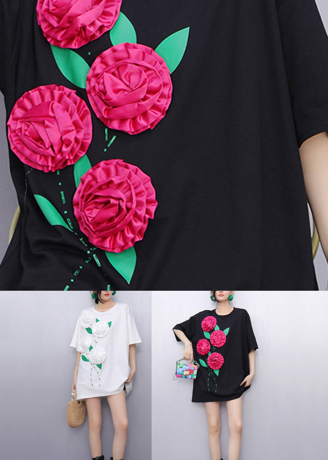 White O-Neck Solid Tops Short Sleeve