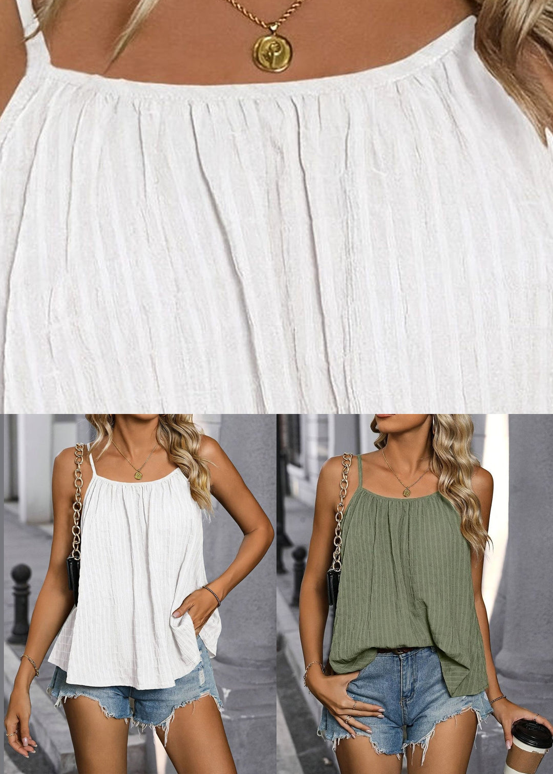 White Slash Neck Cozy Vest Summer