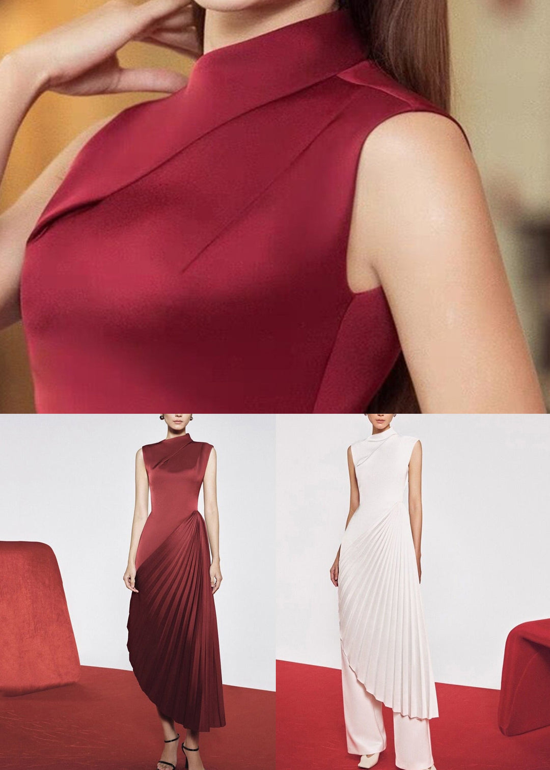 White Wrinkled Solid Silk Long Dresses Asymmetrical Summer