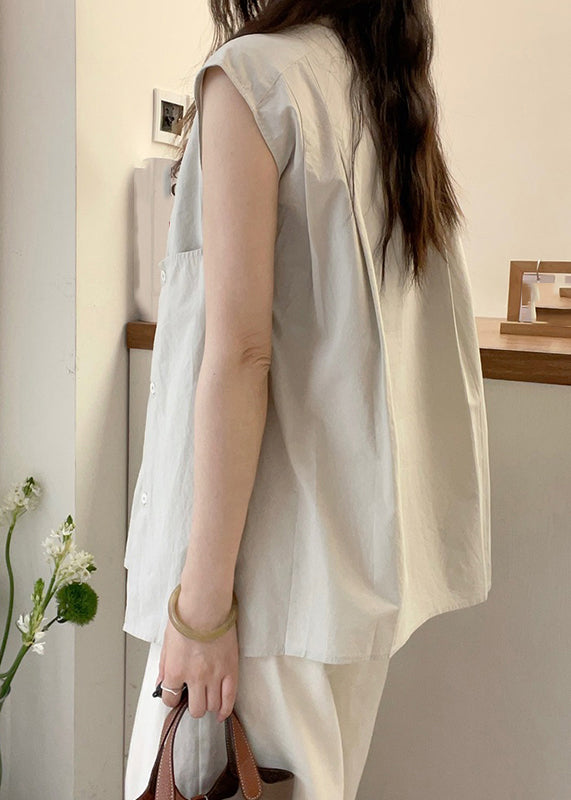Women Apricot Stand Collar Asymmetrical T Shirt Short Sleeve