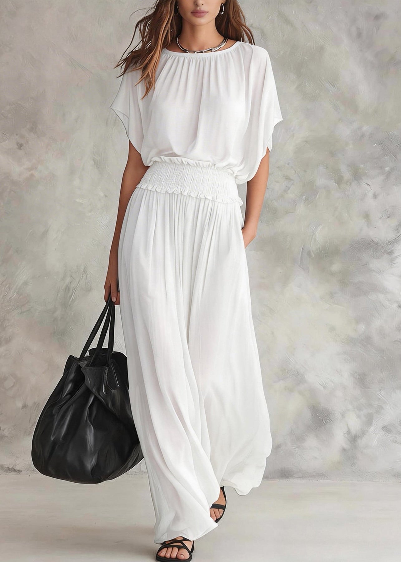 Women Army Green O Neck Patchwork Chiffon Dresses Summer - Omychic