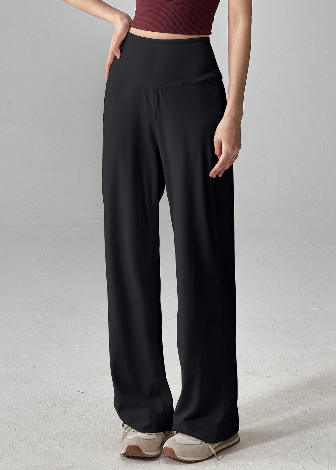 Women Beige High Waist Quick Dry Material Yoga Pants