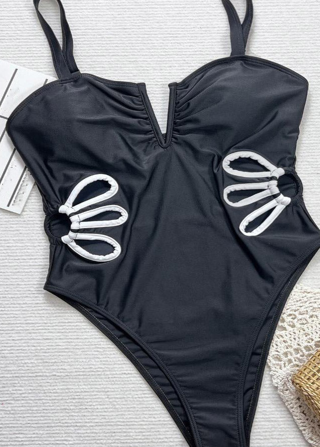 Women Black Cami Print Solid Bodysuit
