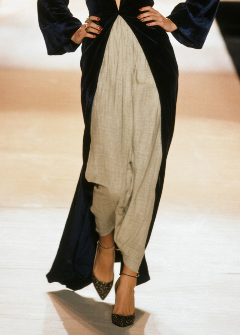 Women Black Deep-V Neck Patchwork Cotton Robe Dresses Spring