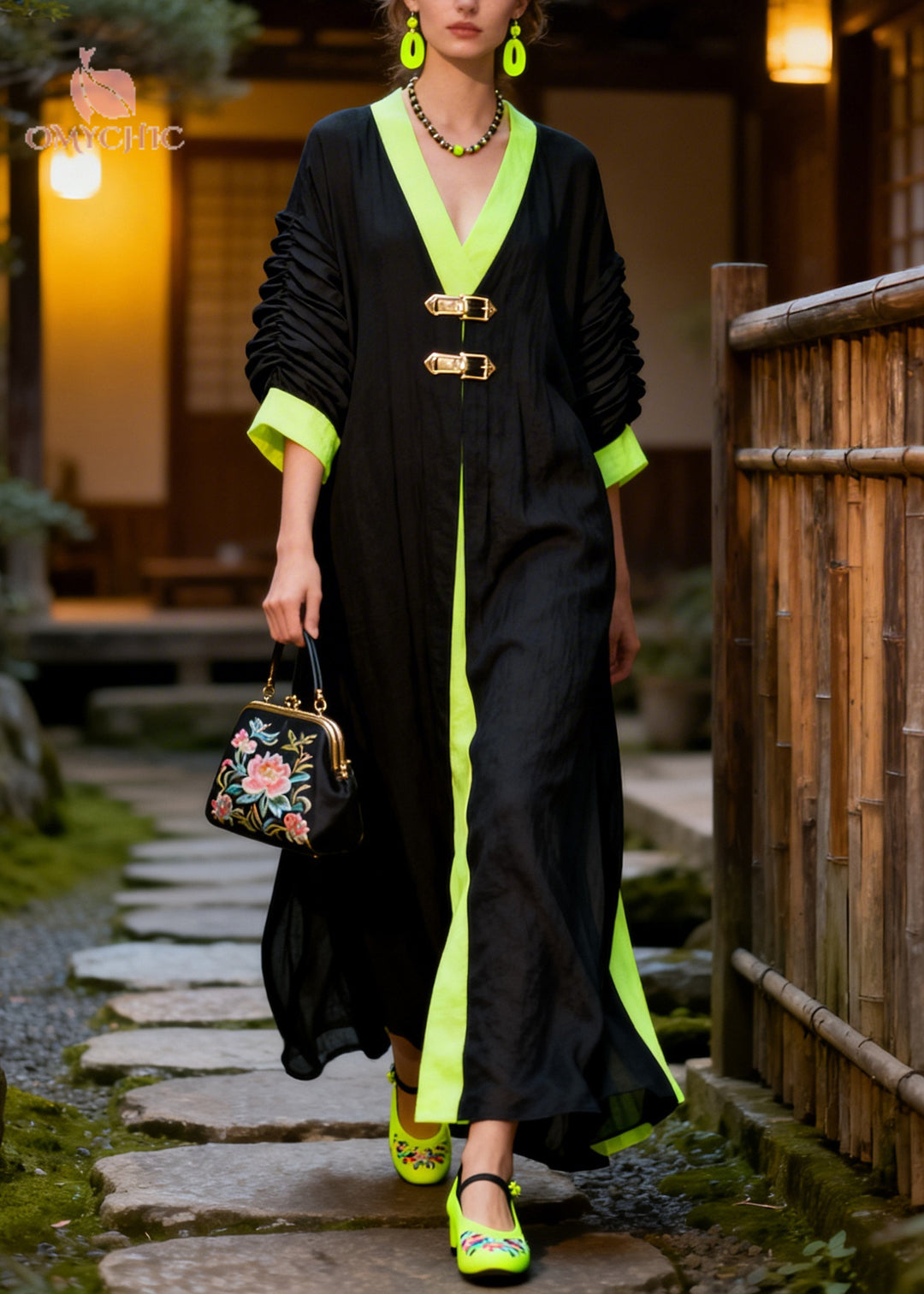 Women Black Oversized Patchwork Wrinkled Cotton Fake Two Piece Dresses Summer