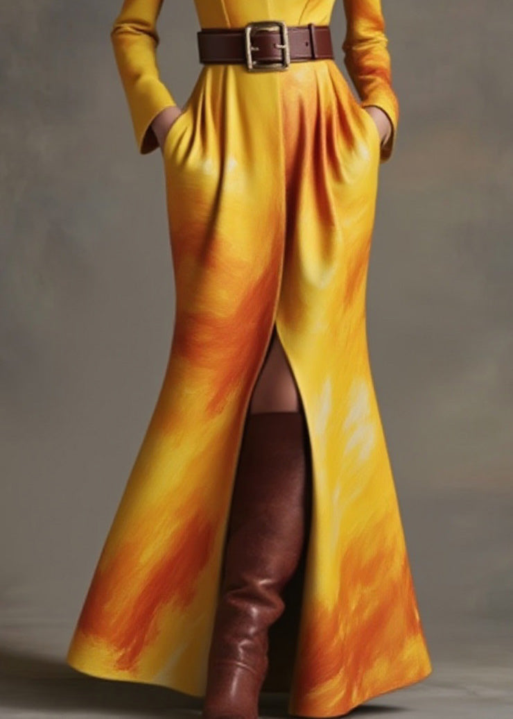 Women Black Print Front Open Cotton Long Dresses Spring